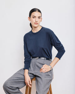 T-Shirt Femme en Coton & Modal Bleu Nuit Tarmac