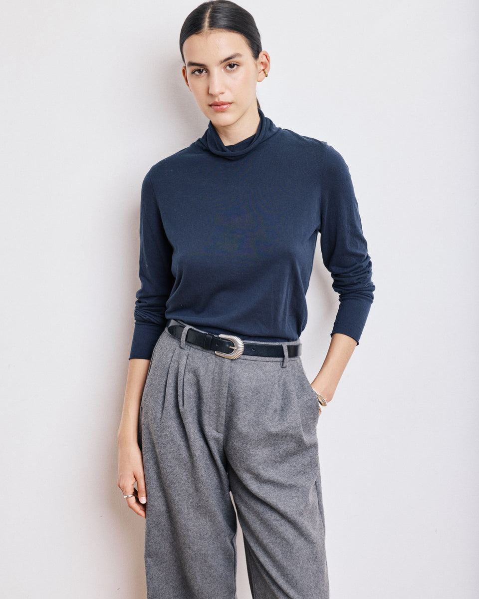 T-Shirt Femme en Coton & Modal Bleu Nuit Typic - Image principale