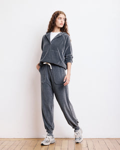 Pantalon Femme en Molleton Gris Anthracite Tino