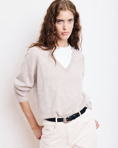 Pull Femme en Laine & Cachemire Beige Misa