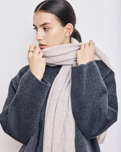 Echarpe Femme en Laine & Cachemire Beige Ment