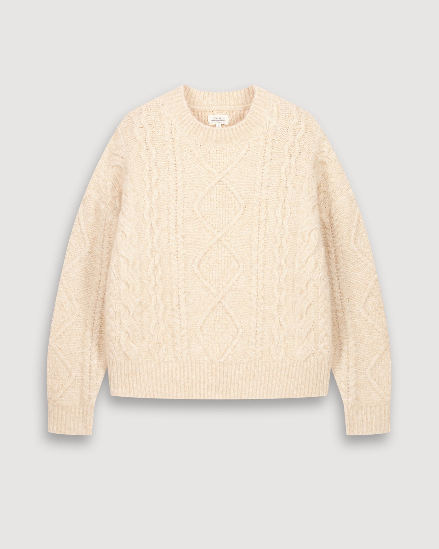 Pull Femme en Laine Torsadée Ecru Maloya