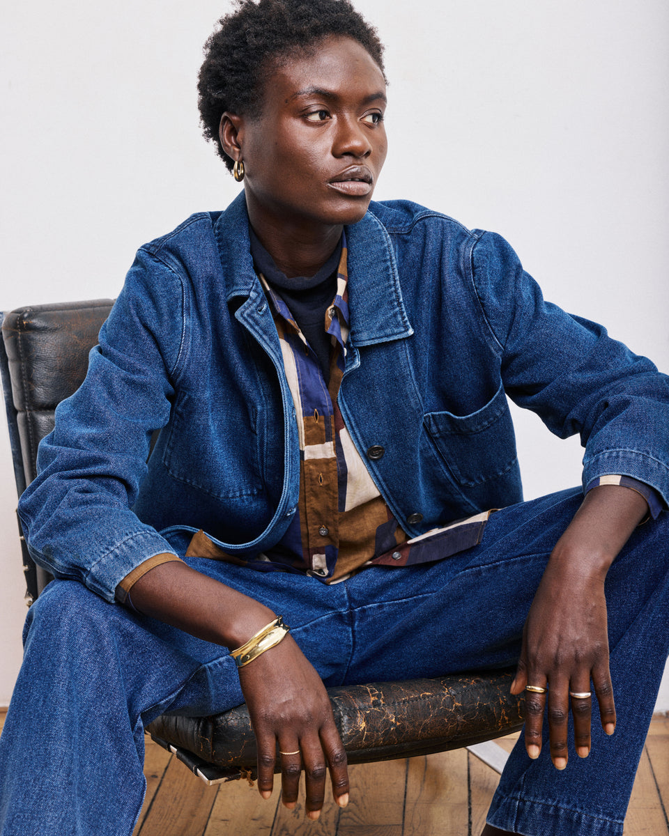 Veste Femme en Lyocell & Coton Denim Bleu Verdi - Image principale