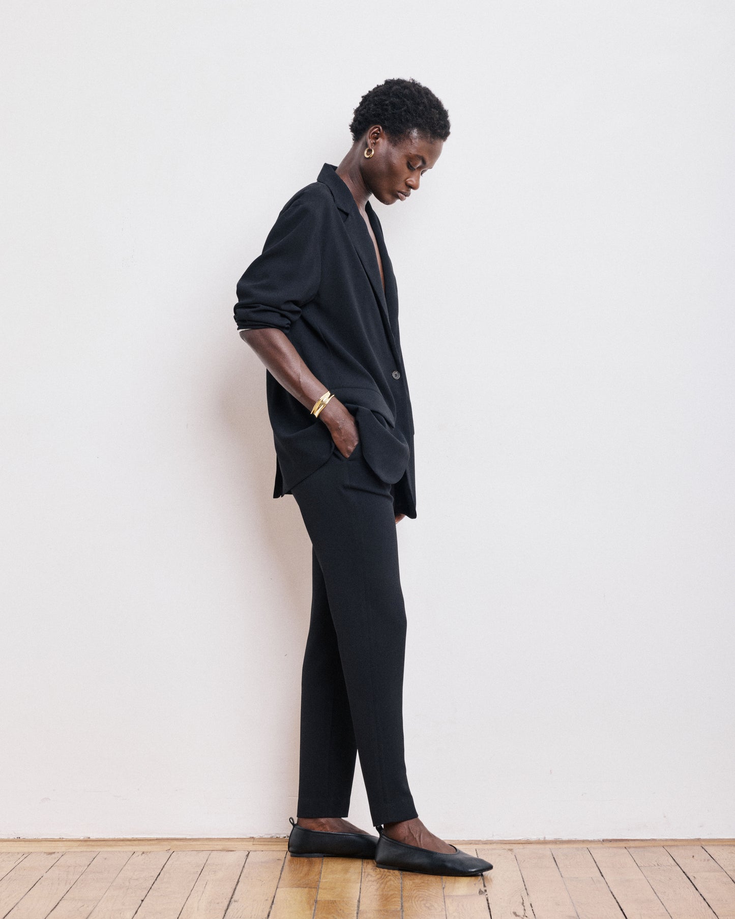 Veste Femme en Crêpe Noir Victo