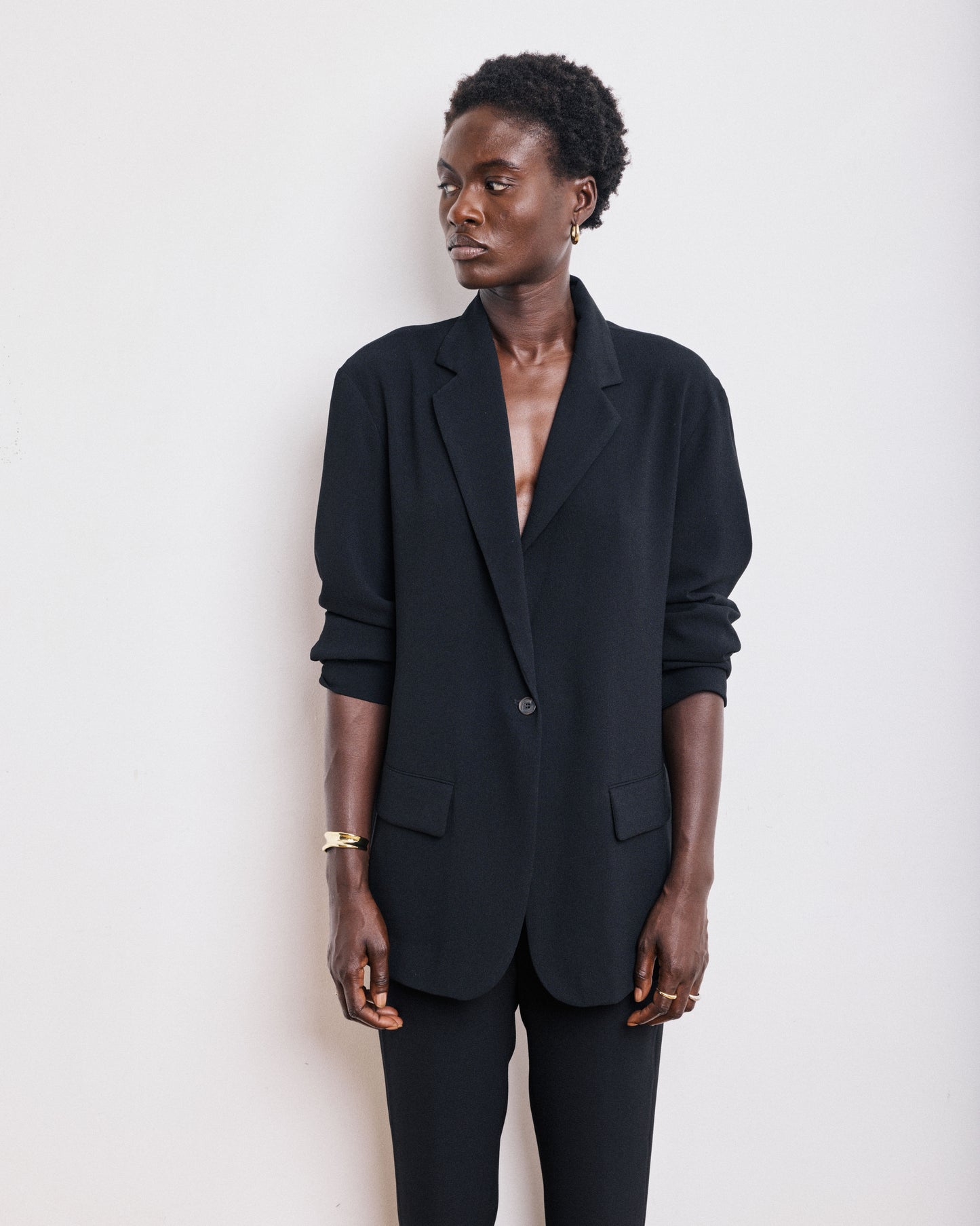 Veste Femme en Crêpe Noir Victo