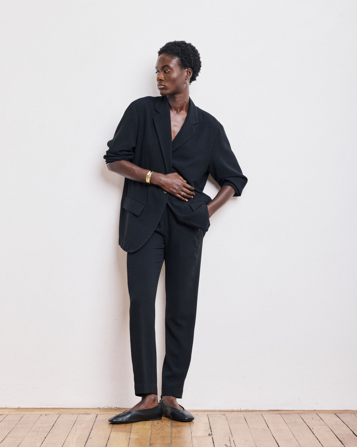 Veste Femme en Crêpe Noir Victo