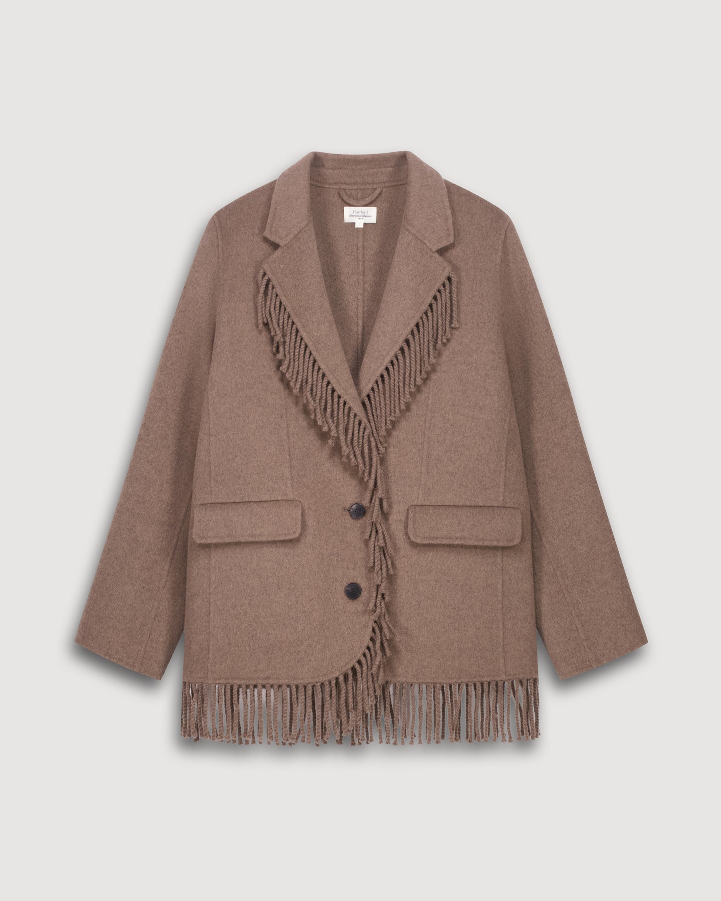 Veste Femme en Laine Double Face Taupe Chiné Vermont