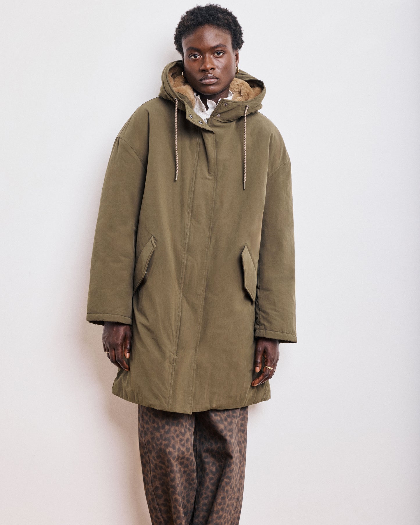 Parka Femme en Nylon & Coton Déperlante Vert Militaire Vader