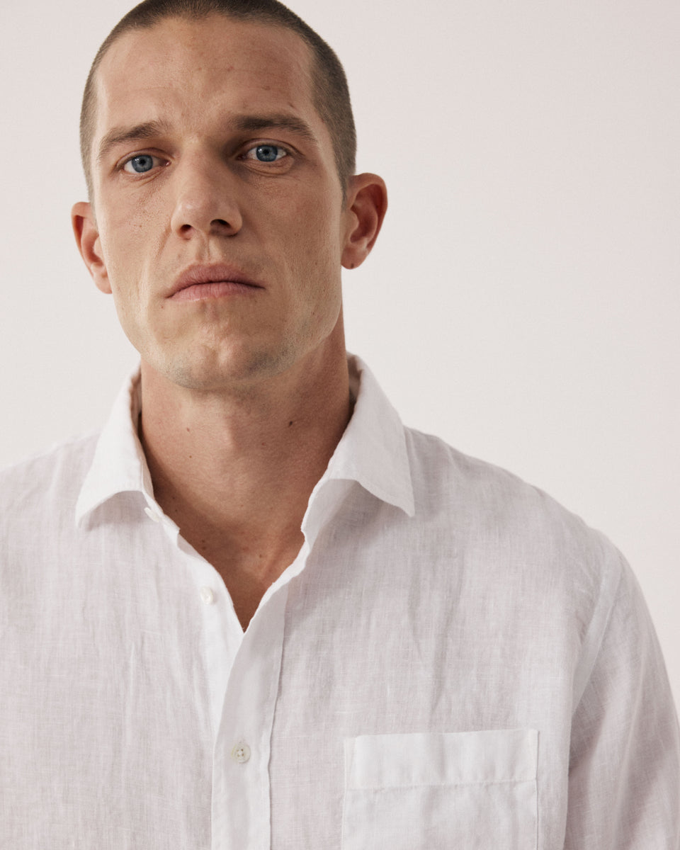 Chemise Homme en Lin Blanc Paul - Image 3