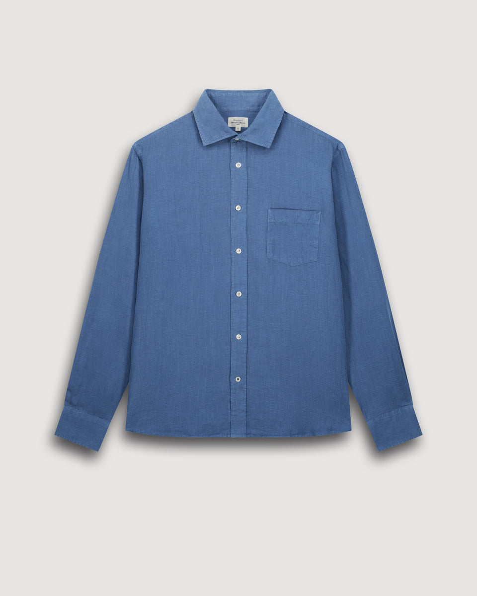 Chemise Homme en Lin Bleu Denim Paul - Image 3