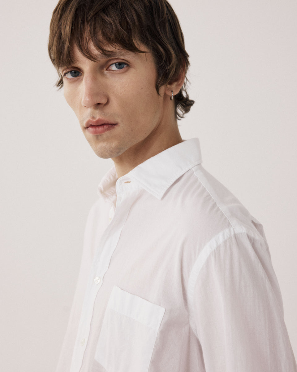 Chemise Homme en Voile de Coton Blanc Paul - Image 3