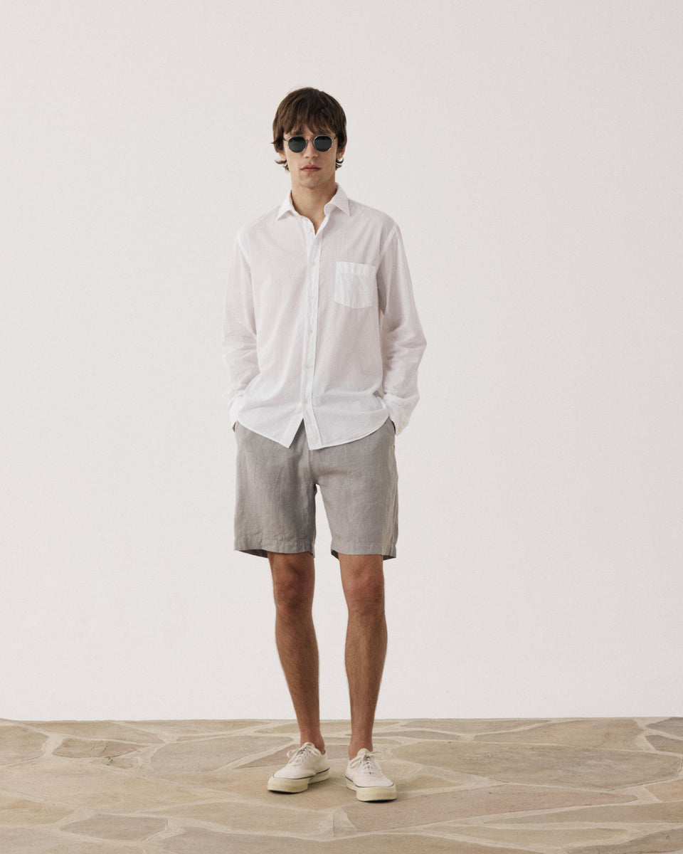 Camisa de gasa de algodón blanca para hombre Paul - Image alternative