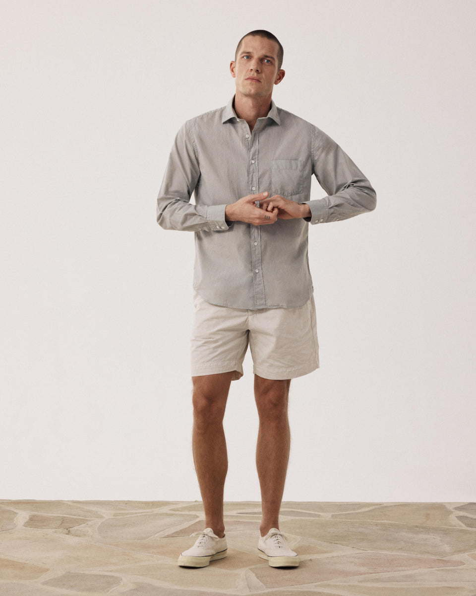 Paul Men's Sage Green Cotton Voile Shirt - Image alternative