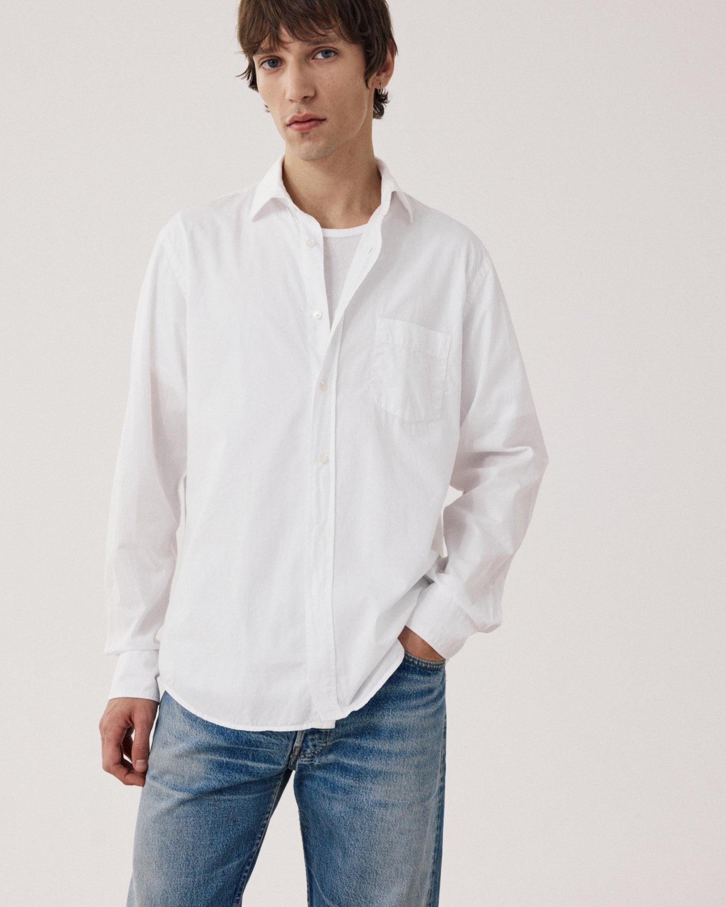 Paul BF01004-20 Men's White Cotton Gabardine Shirt