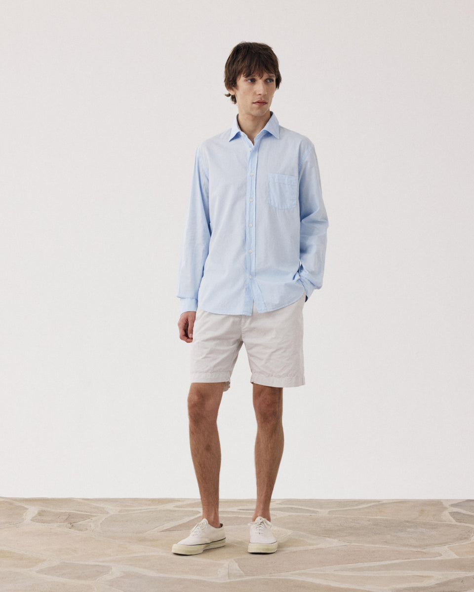 Paul Men's Bleu Ciel Cotton Gabardine Shirt - Image alternative