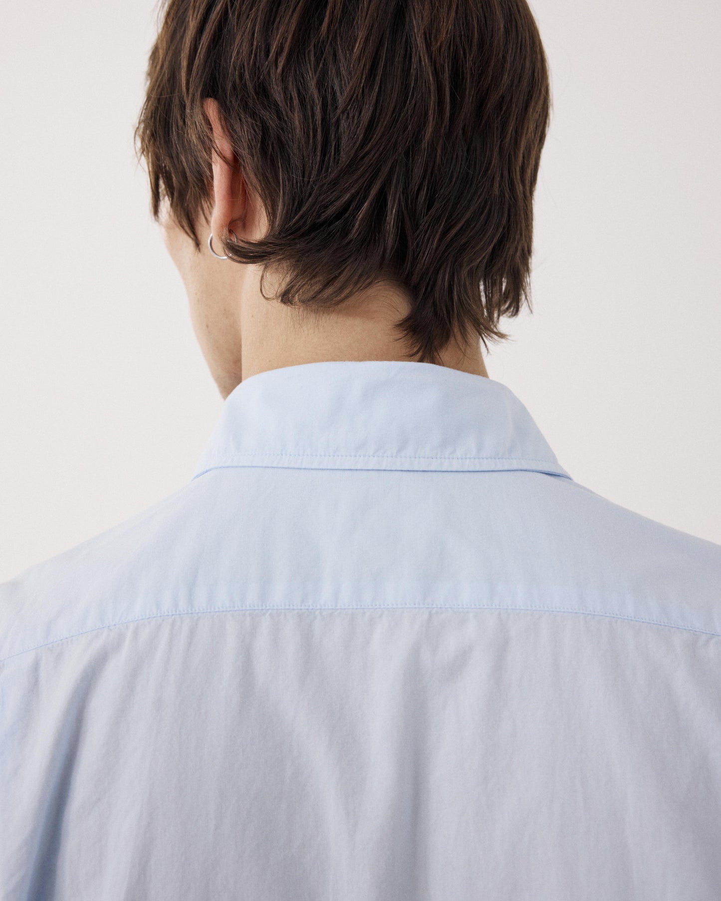 Chemise Homme en Gabardine de Coton Bleu Ciel Paul