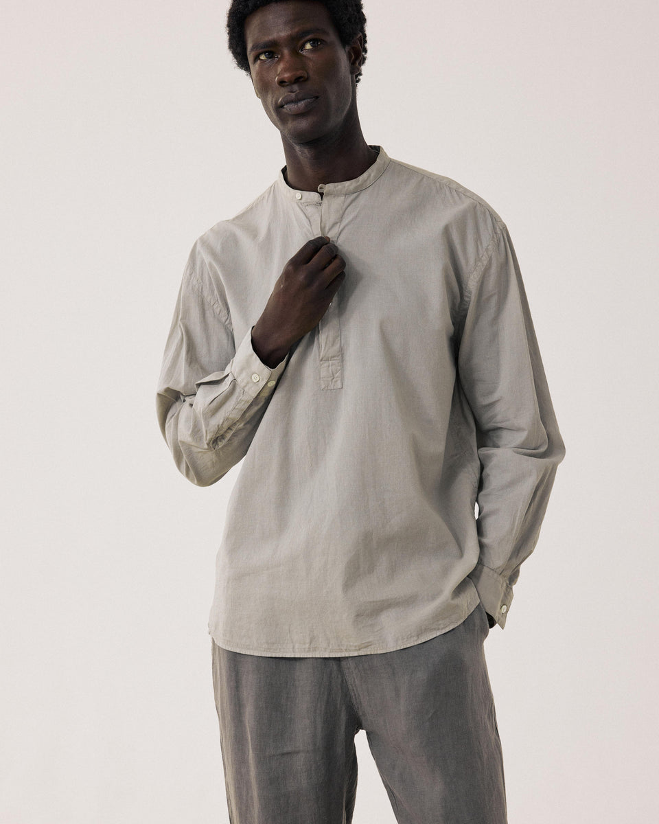 Faldo Men's Sage Green Cotton Voile Shirt - Image principale