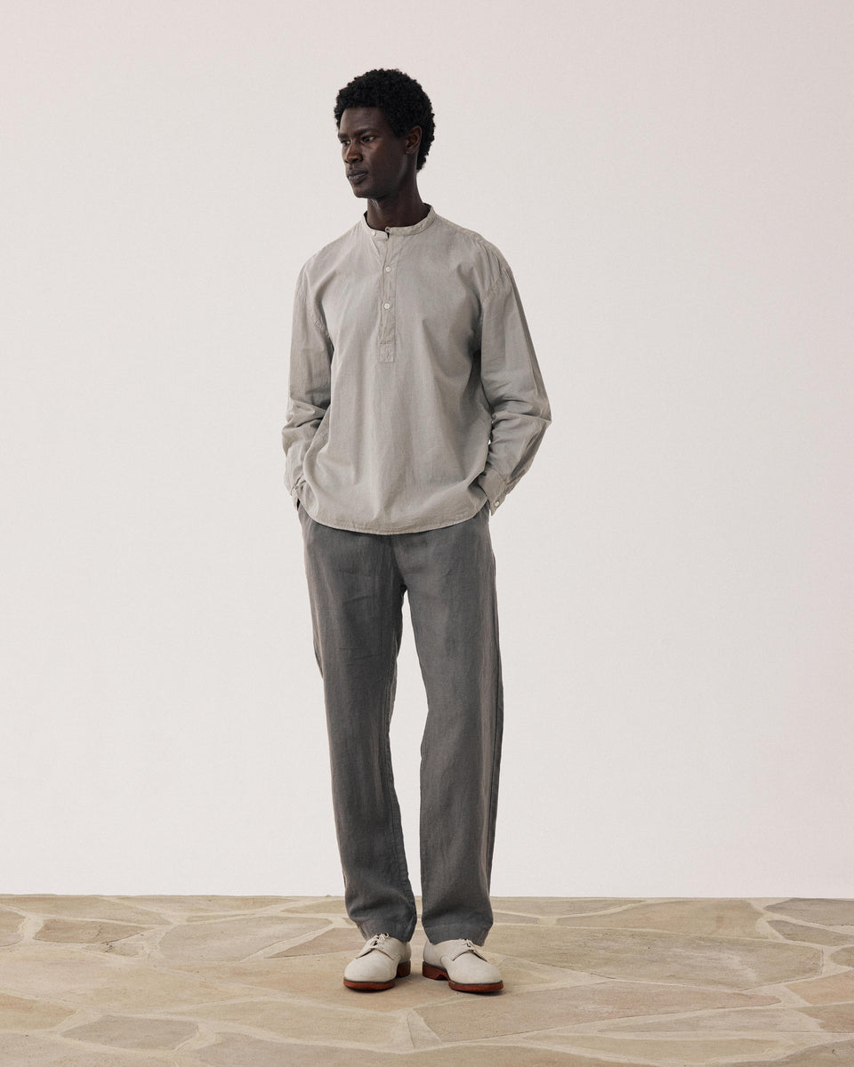 Faldo Men's Sage Green Cotton Voile Shirt - Image alternative