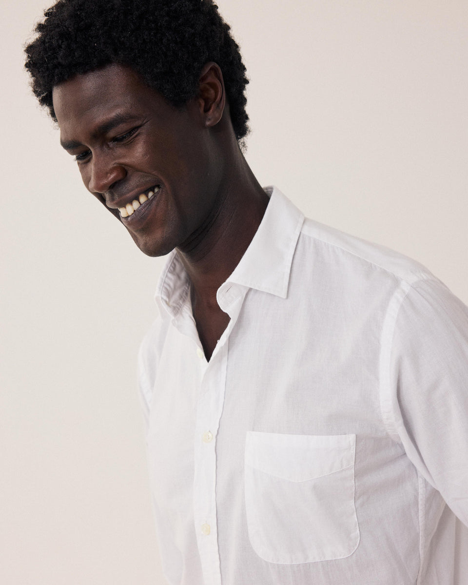 Chemise Homme en Voile de Coton Blanc Storm - Image 3