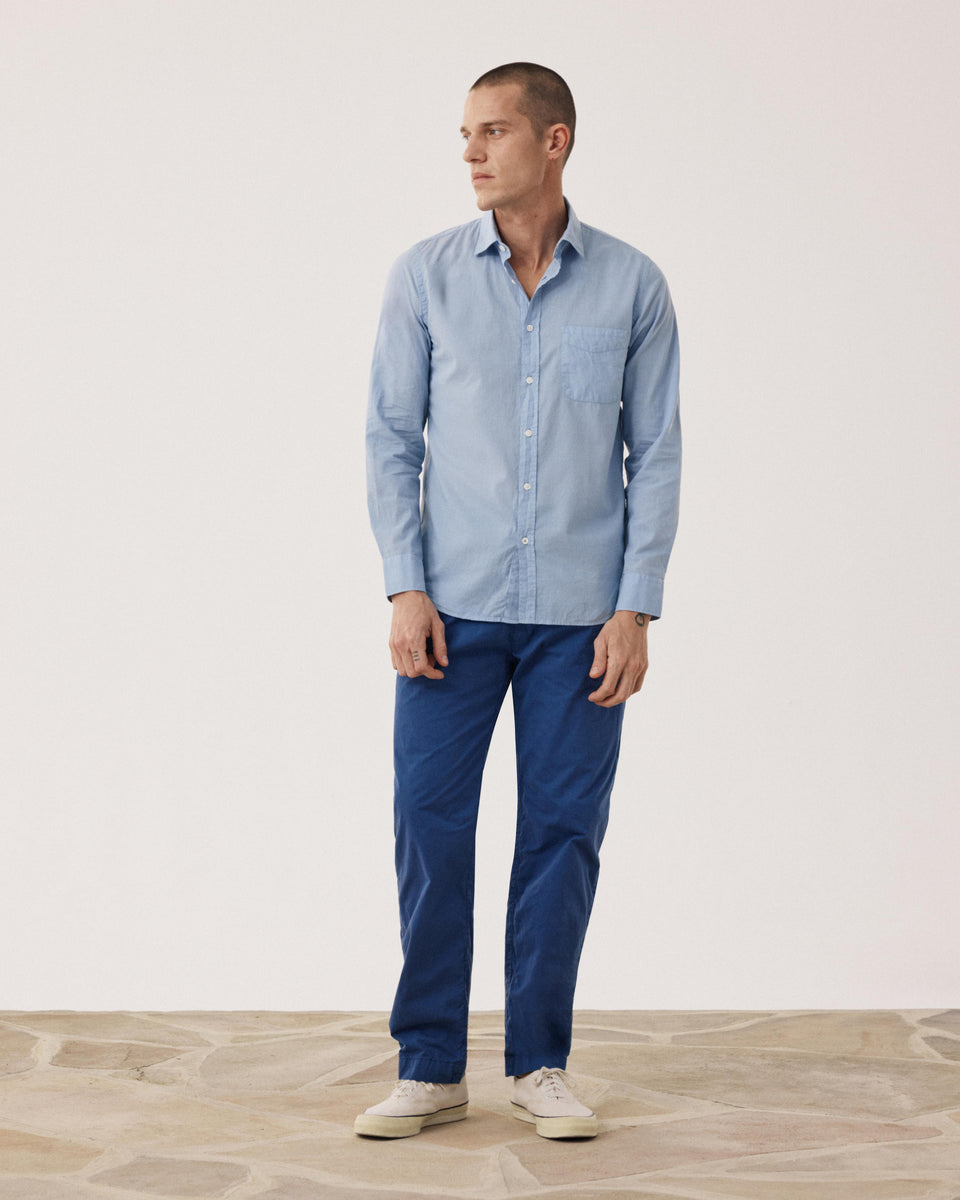 Storm Men's Light Blue Cotton Voile Shirt - Image alternative