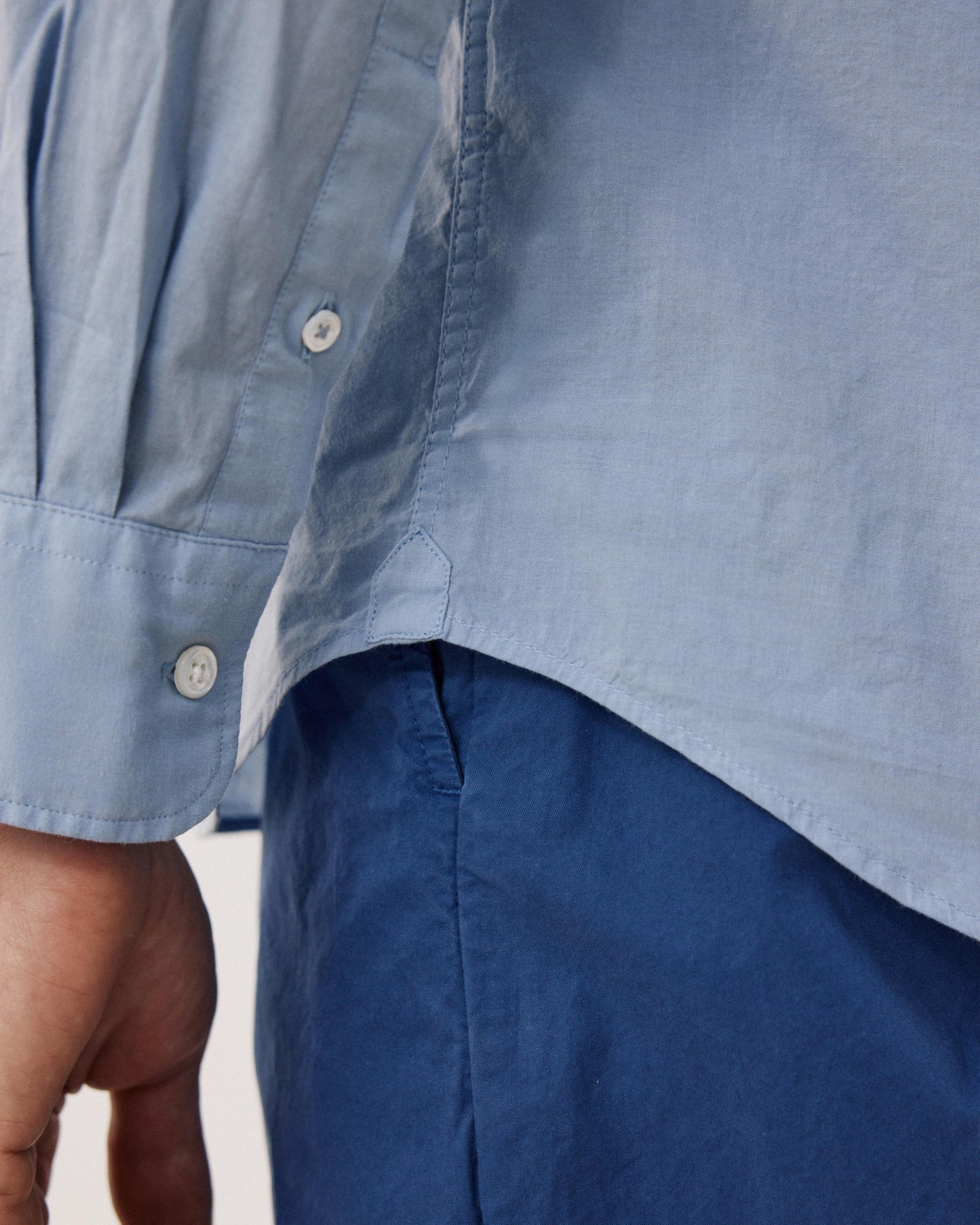 Men's Light Blue Cotton Voile Shirt Storm BF09002-64