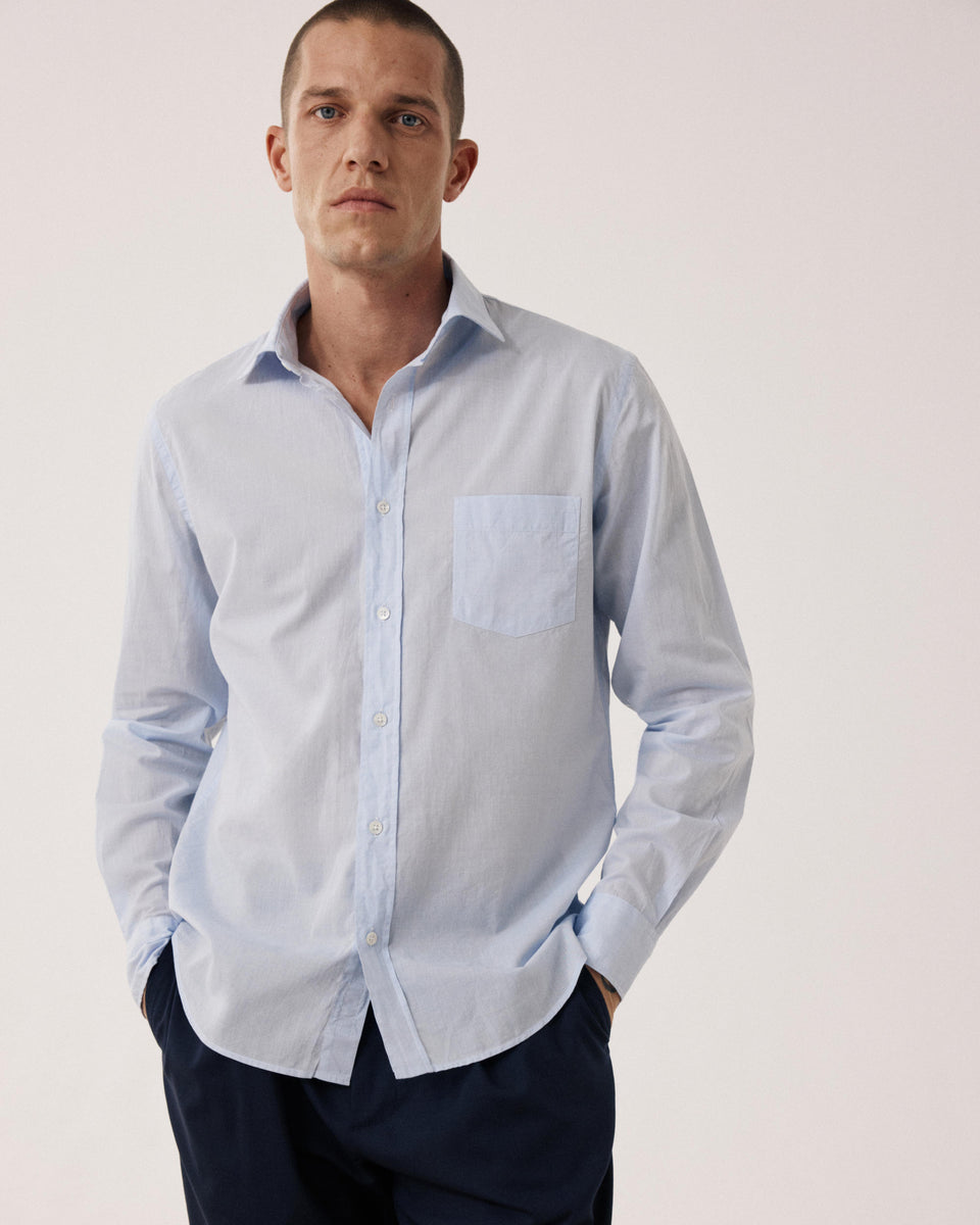 Chemise Homme en Fil-à-fil Bleu Ciel Paul - Image 3