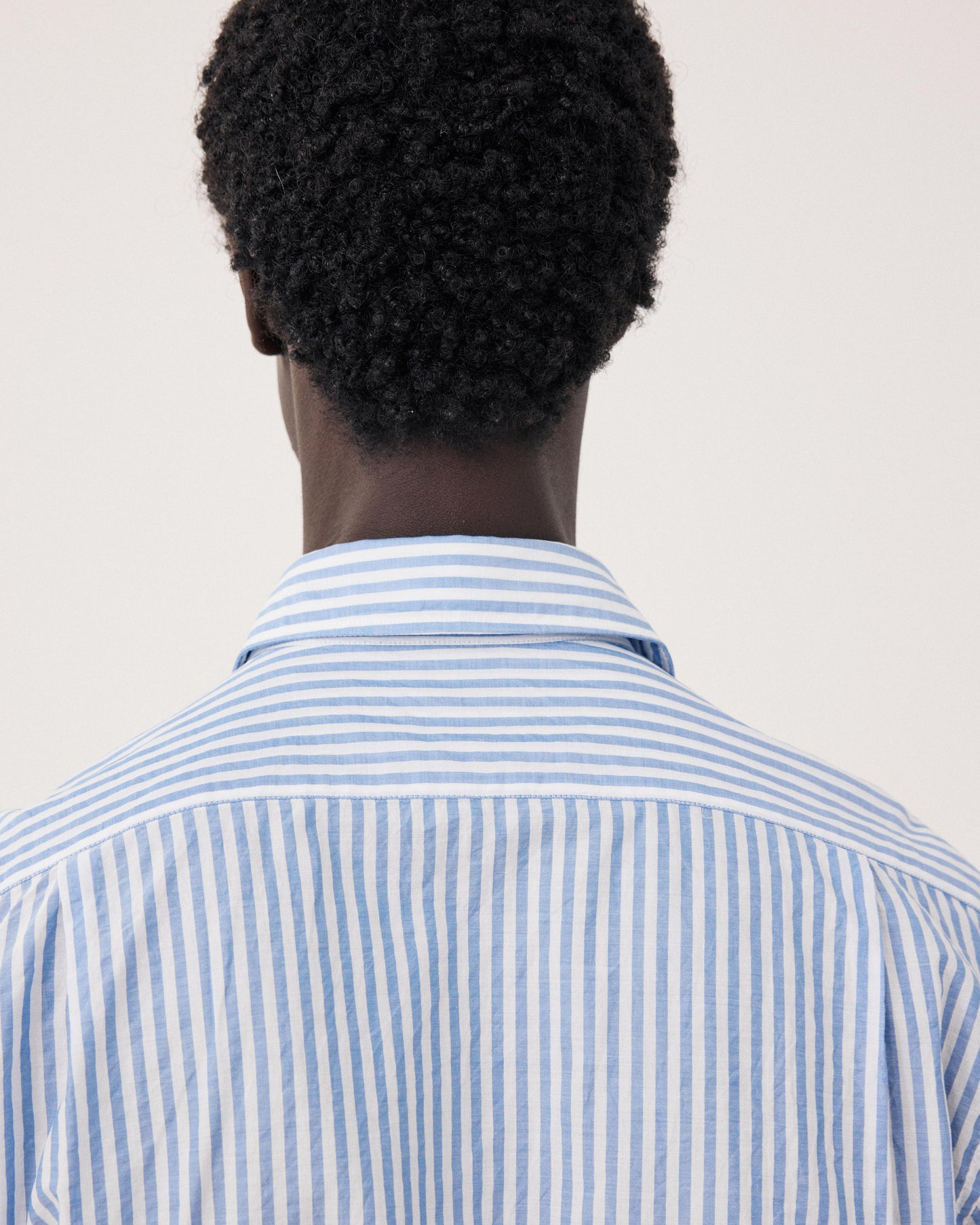 Chemise Homme en Fil-à-fil Rayé Bleu & Blanc Paul