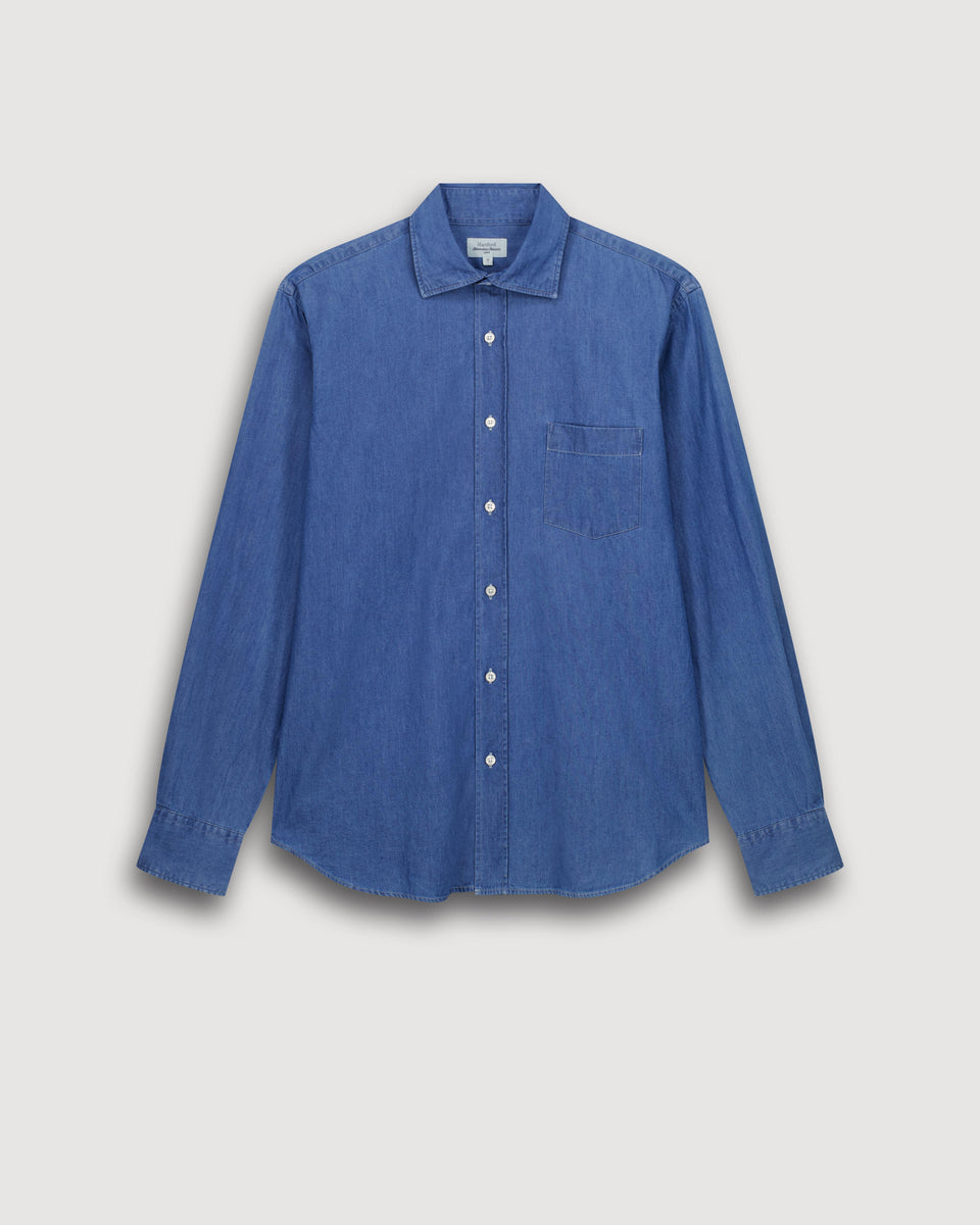 Chemise Homme en Denim Léger Bleu Indigo Paul - Image 3