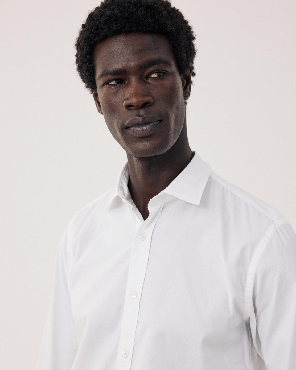 Camisa de oxford de algodón blanco para hombre Sammy - Image 3