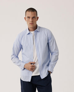 Chemise Homme en Popeline Bleu & Blanc Sammy BF12007-03