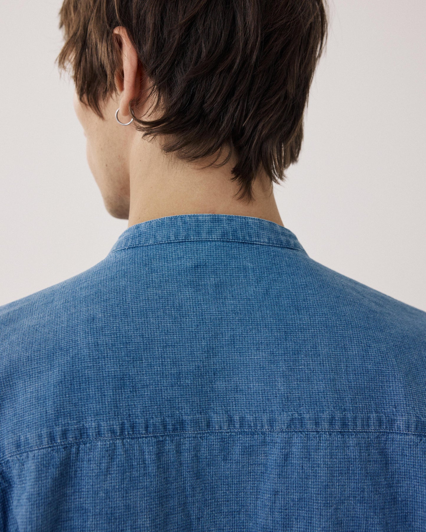 Chemise Homme en Lin & Coton Bleu Indigo Fisher BF13025-04