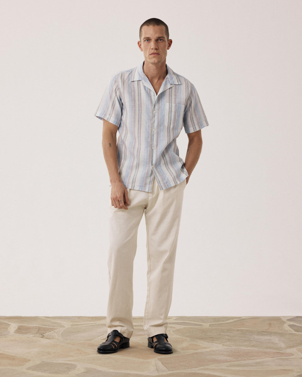 Chemise Homme en Lin & Coton Bleu Palmito - Image alternative