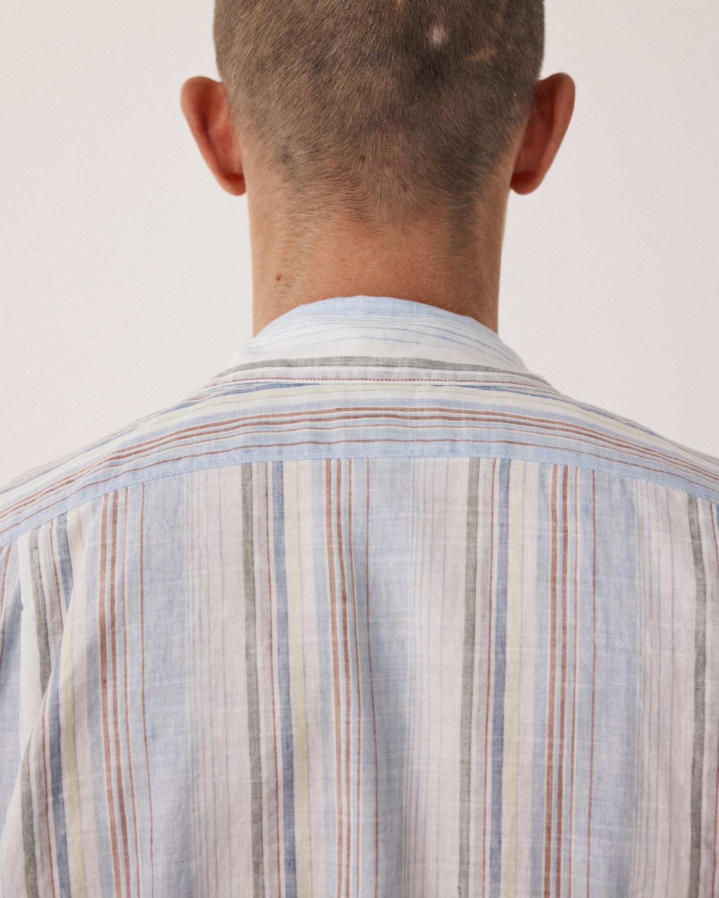 Men's Blue Palmito Linen & Cotton Shirt BF14020-02