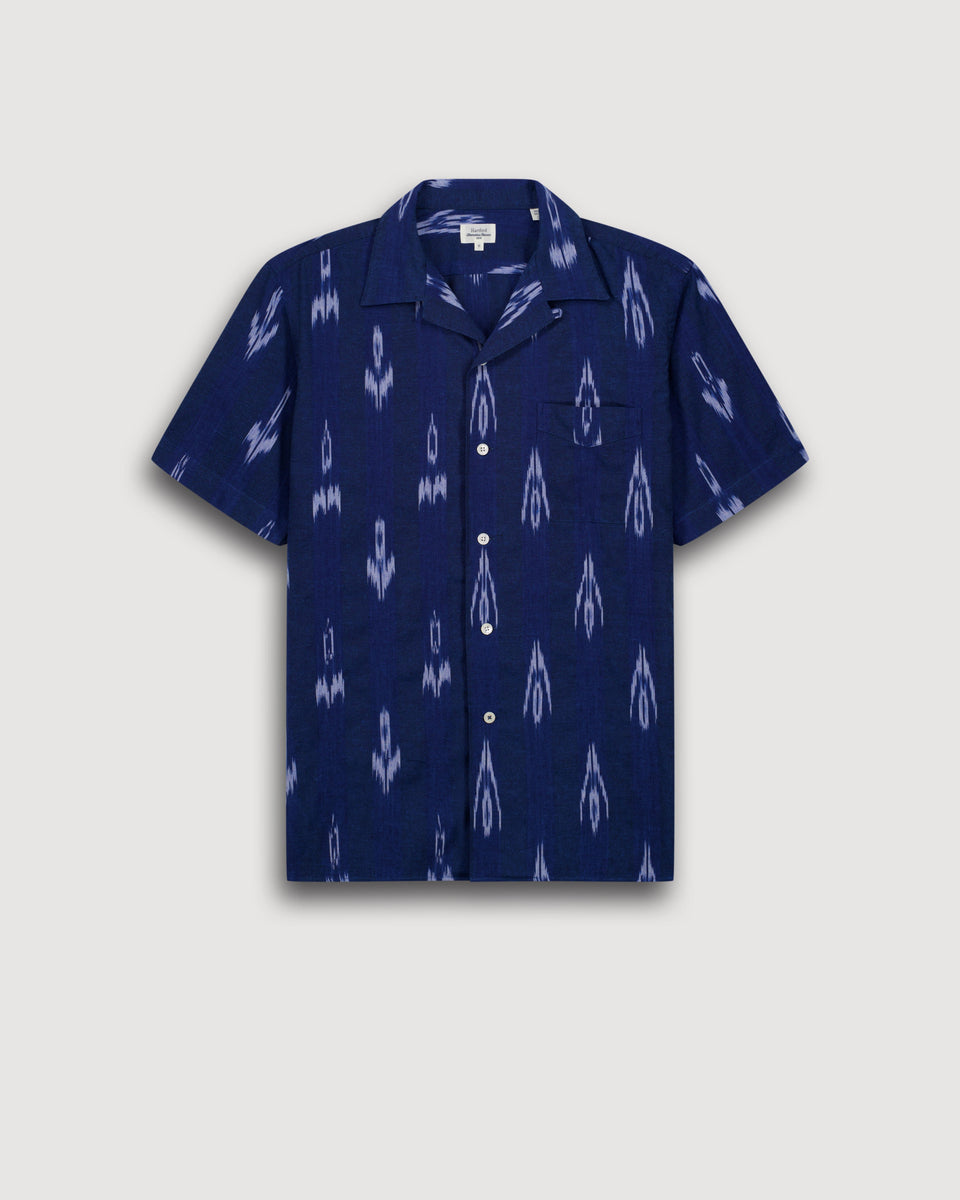 Chemise Homme en coton imprimé Ikat Indigo Palmito - Image 3