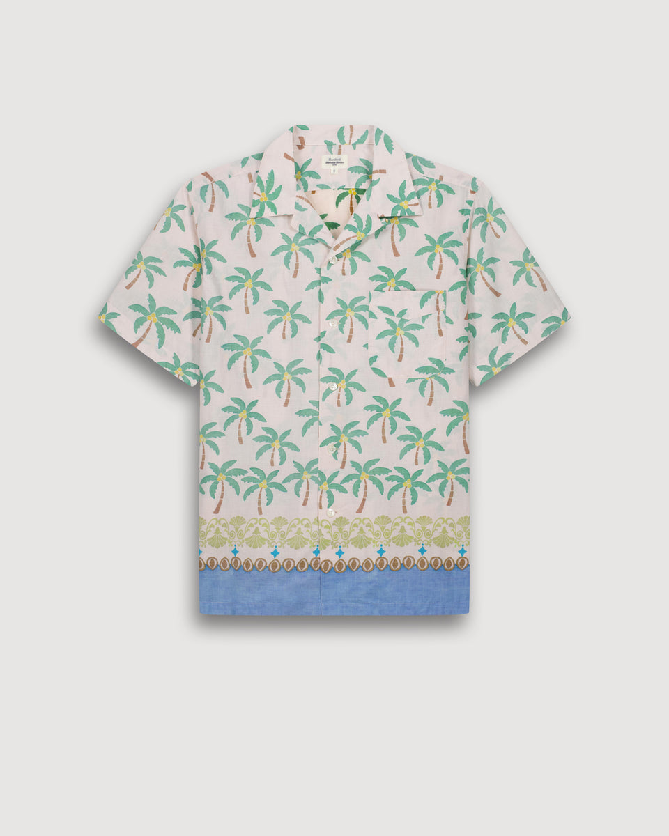 Camisa Hombre En Algodón con Estampado de Palmeras Crudo Palmito - Image 3