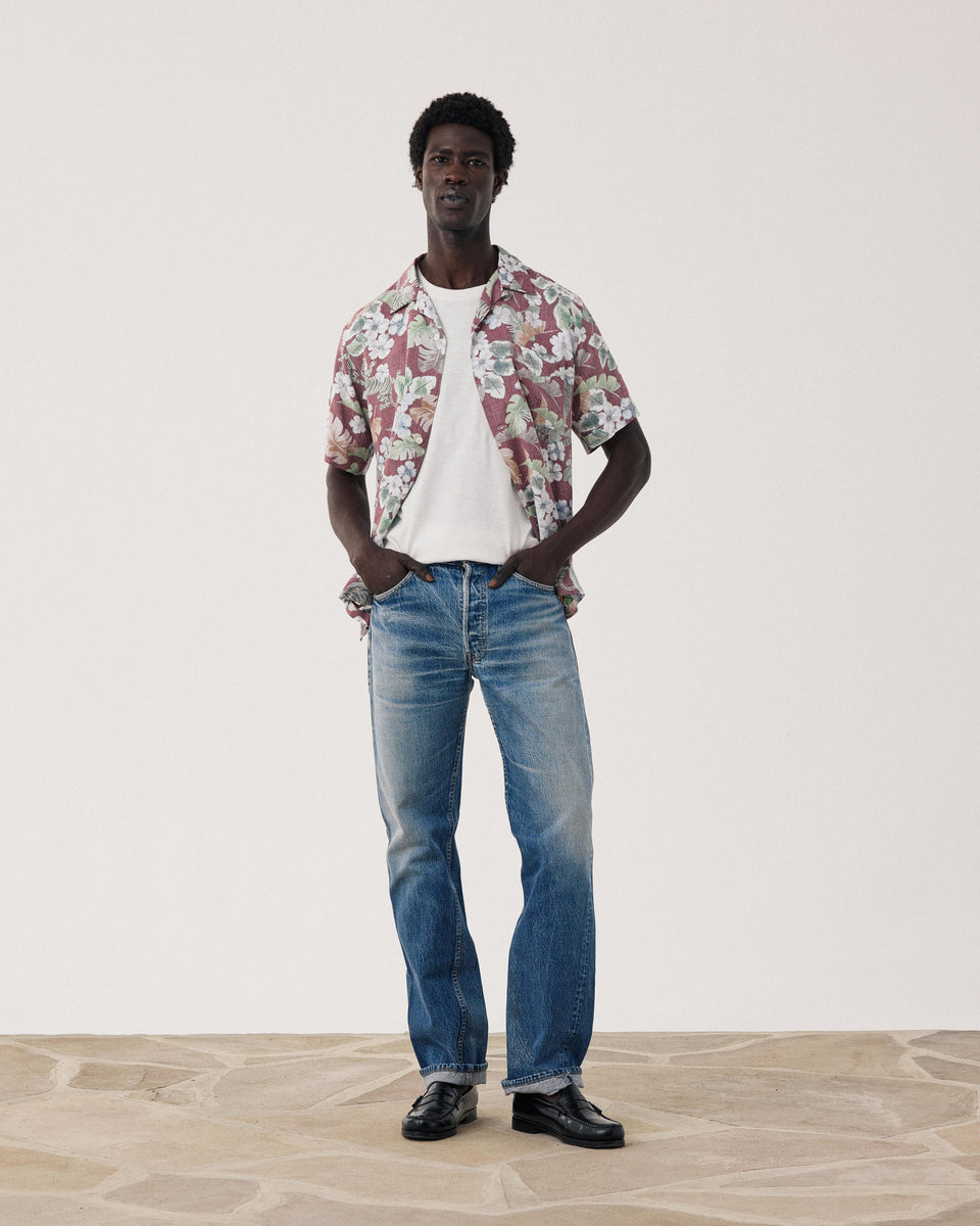 Chemise Homme en Viscose imprimé Hawaii Rouge Palmito - Image alternative