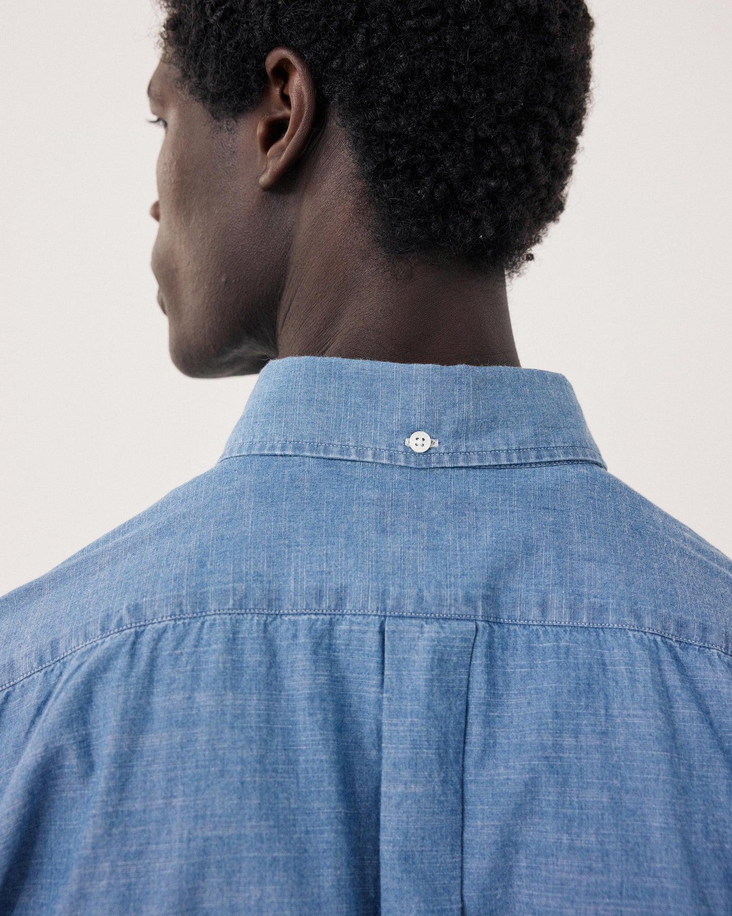 Men's Lightweight Indigo Blue Chambray Shirt Pitt BF17023-01