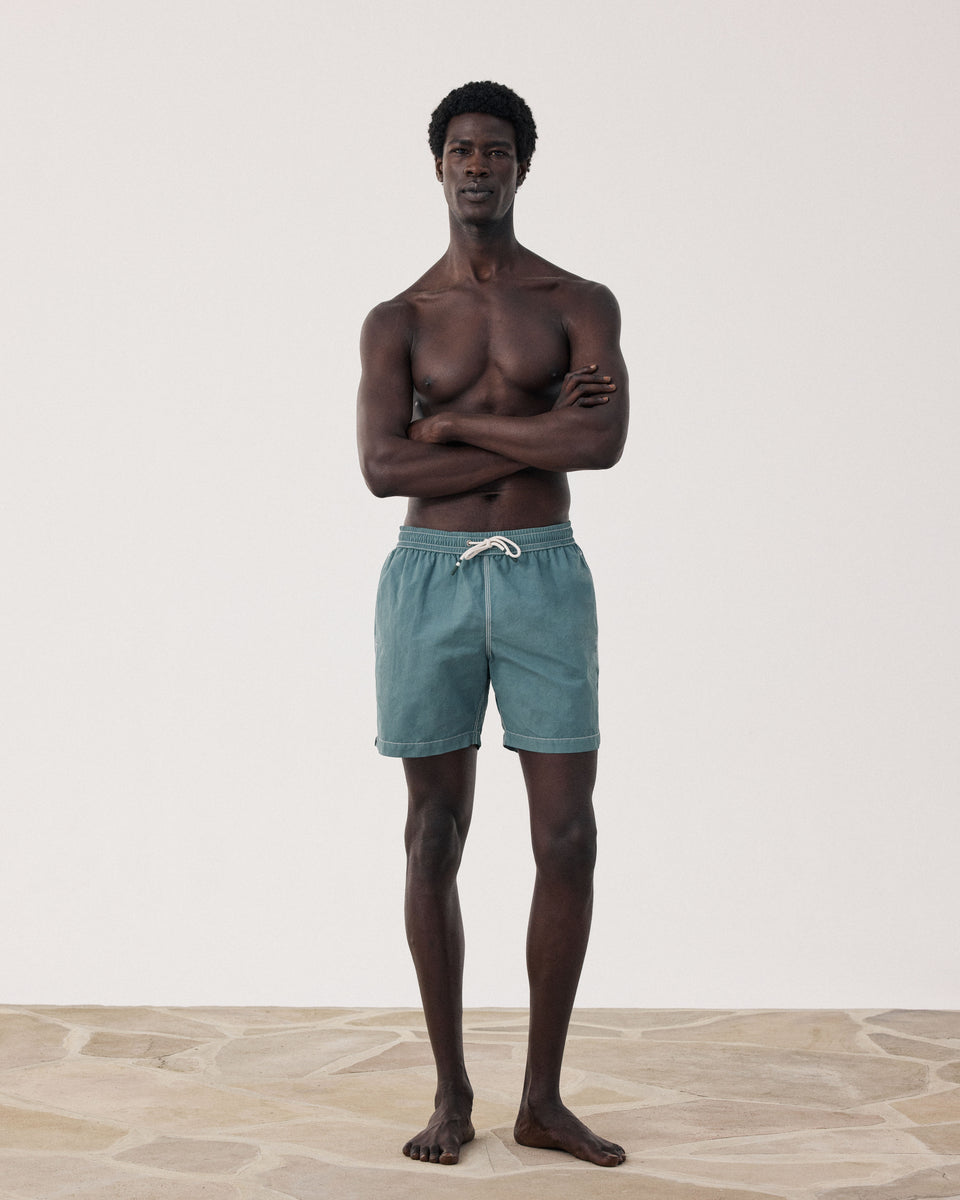 Men's Classic Cactus Green Swim Trunks - Image principale