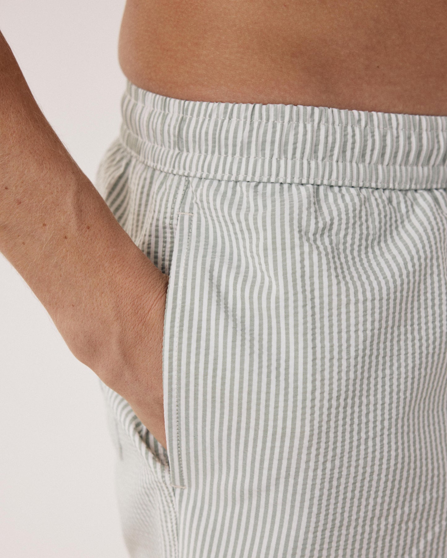 Maillot Homme en Seersucker Vert Clair Swim BF30203-03