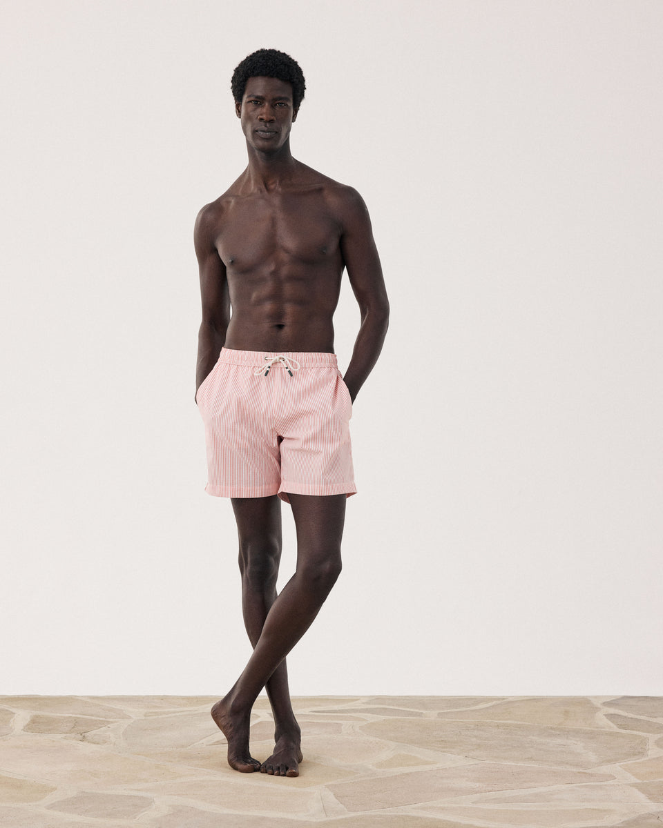 Swim Men's Coral Seersucker Swim trunks - Image principale
