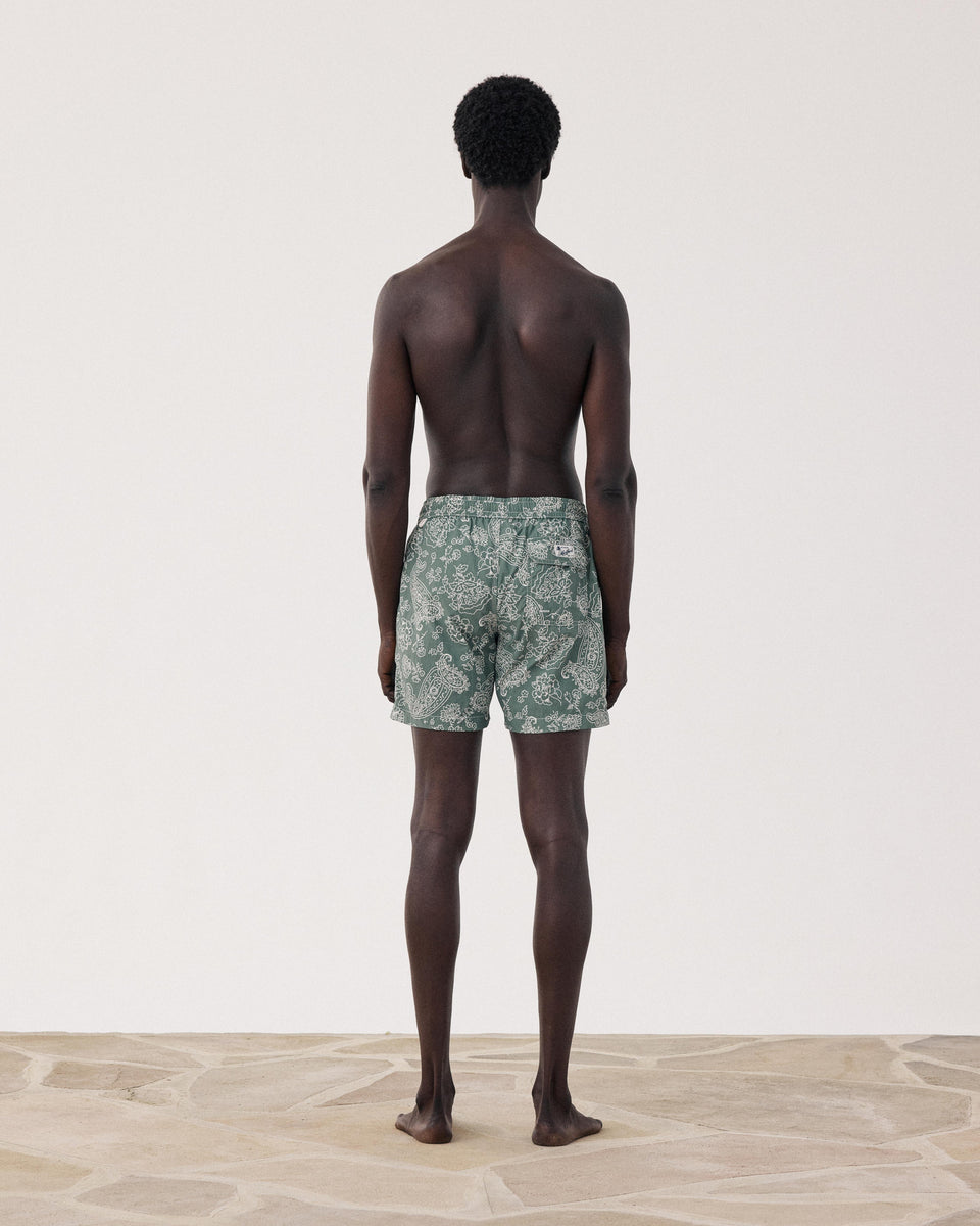 Costumi da bagno Uomo Stampa Paisley Verde Swim - Image alternative