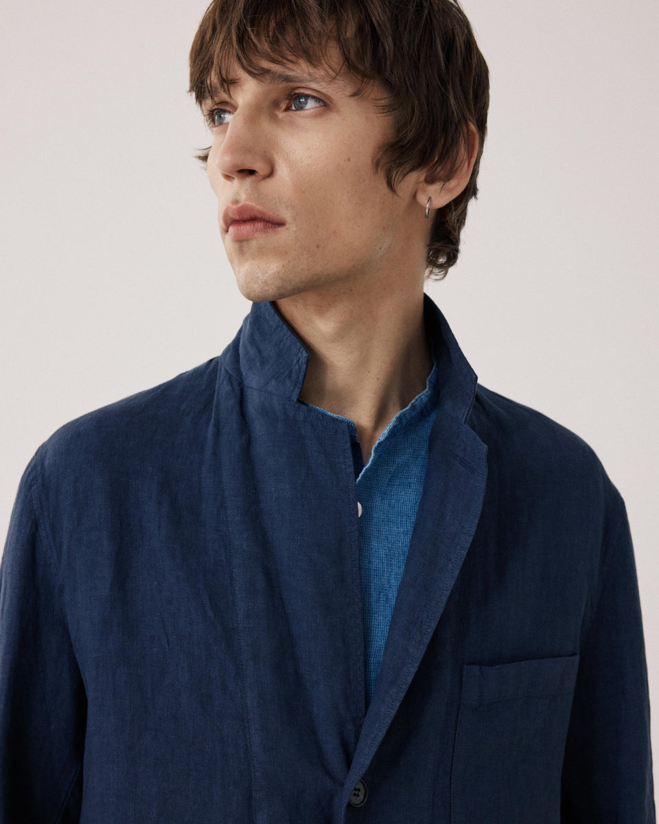 Jobby Men's Navy Blue Linen Jacket - Image alternative