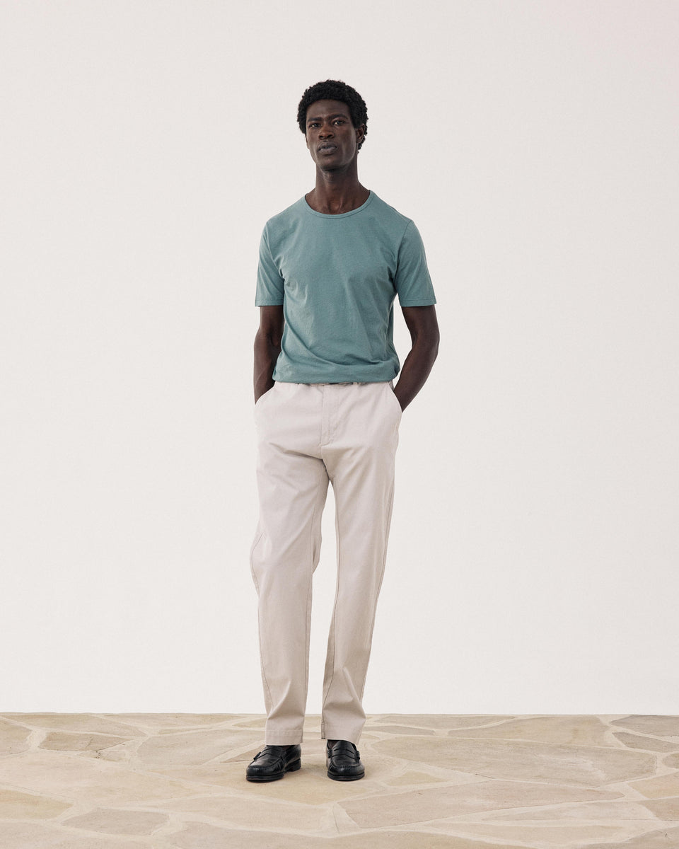 Pantalon Homme en Piqué de Coton Beige Taylor - Image 3