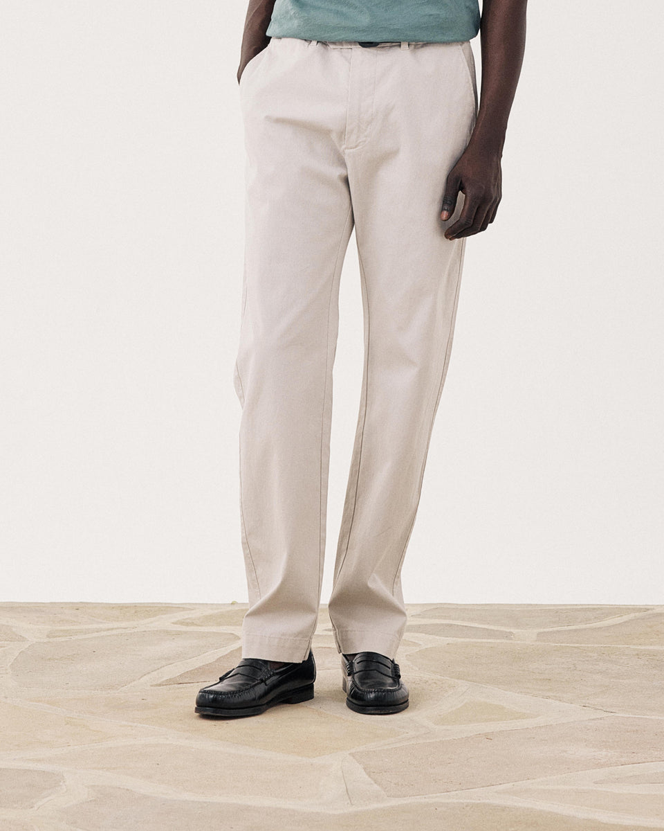 Pantalones Hombre en Piqué De Algodón Beige Taylor - Image alternative