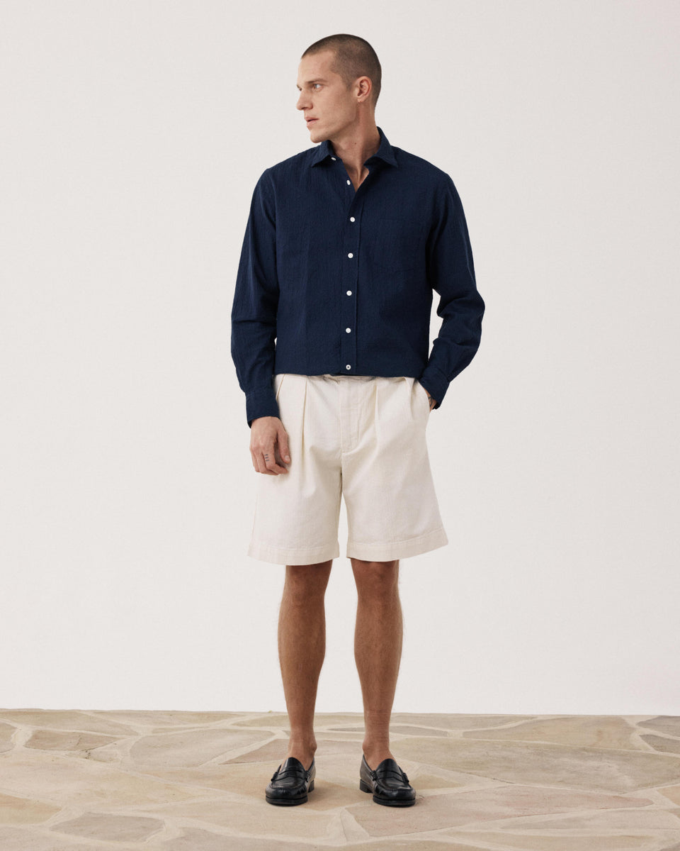 Trunk Men's Ecru Herringbone Cotton Short - Image alternative