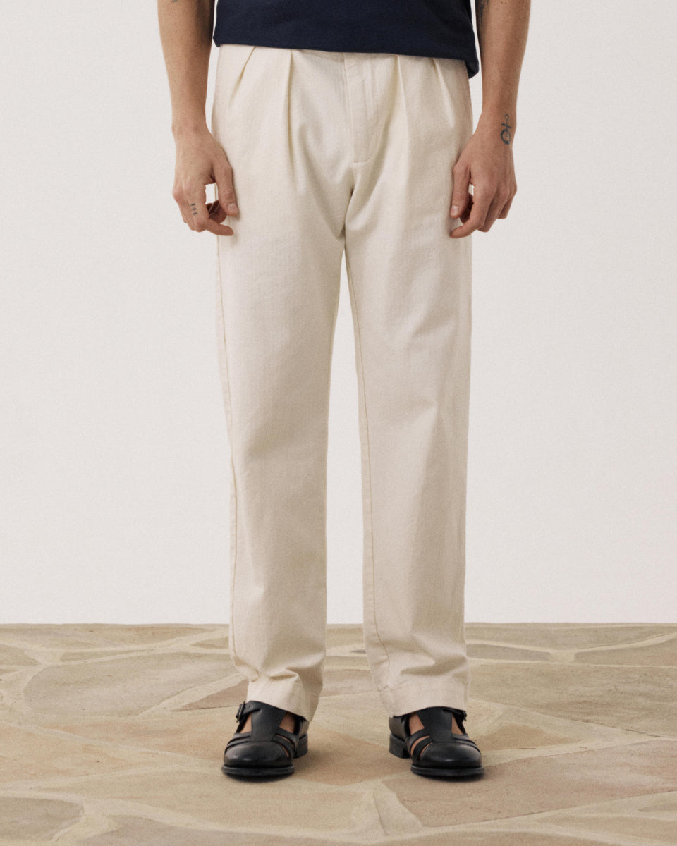 Pantalones Hombre en Algodón Espiga Crudo Trunk - Image alternative