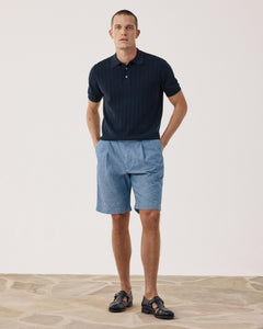 Men's Linen & Cotton Chambray Shorts Task BF54116-01