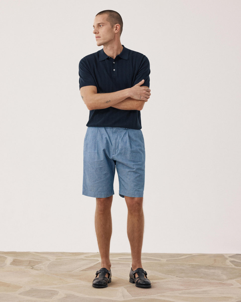 Herren-Shorts aus Leinen- und Baumwoll-Chambray Task - Image alternative