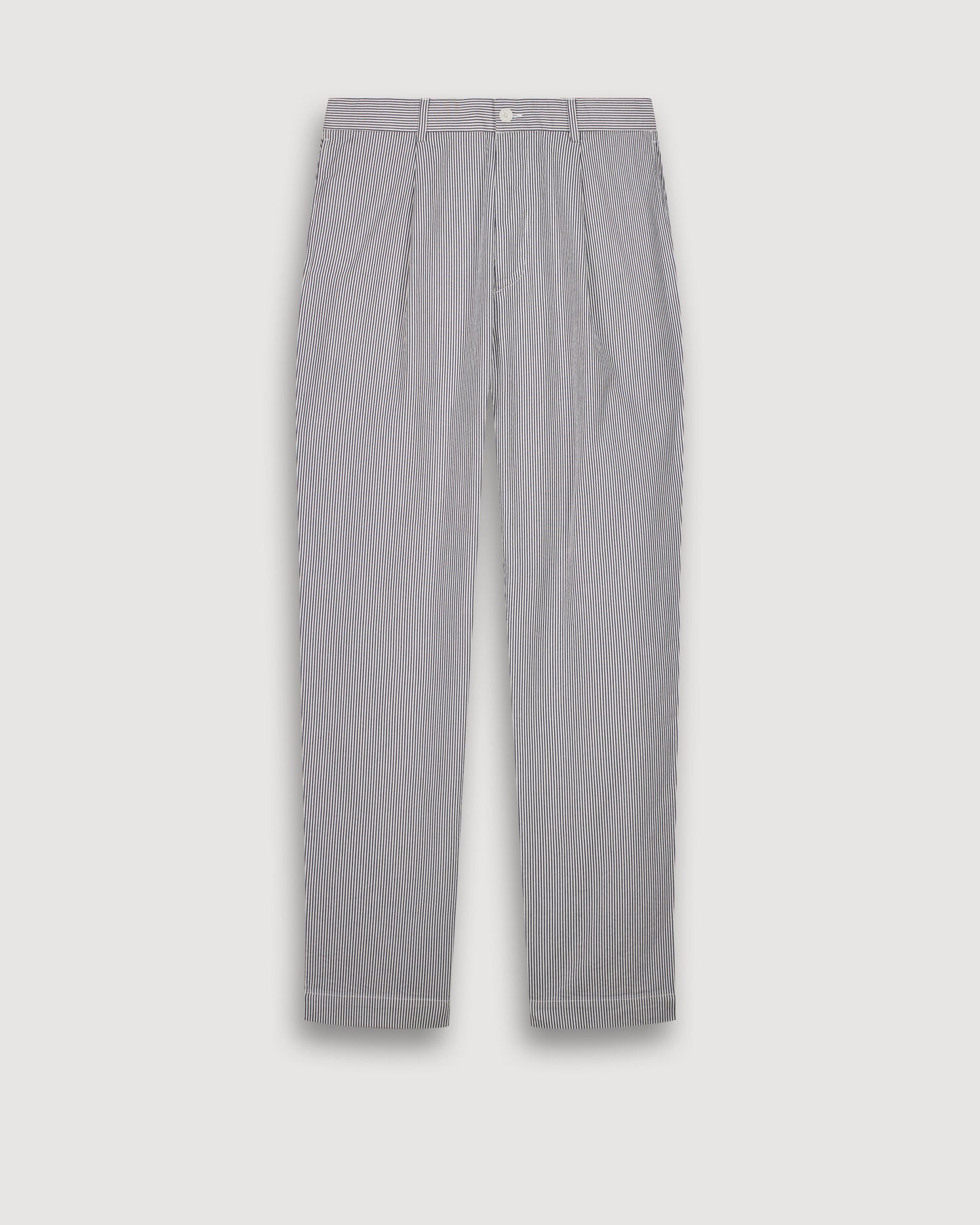 Pantalon Homme en Seersucker Bleu Marine & Ecru Task BF55113-02