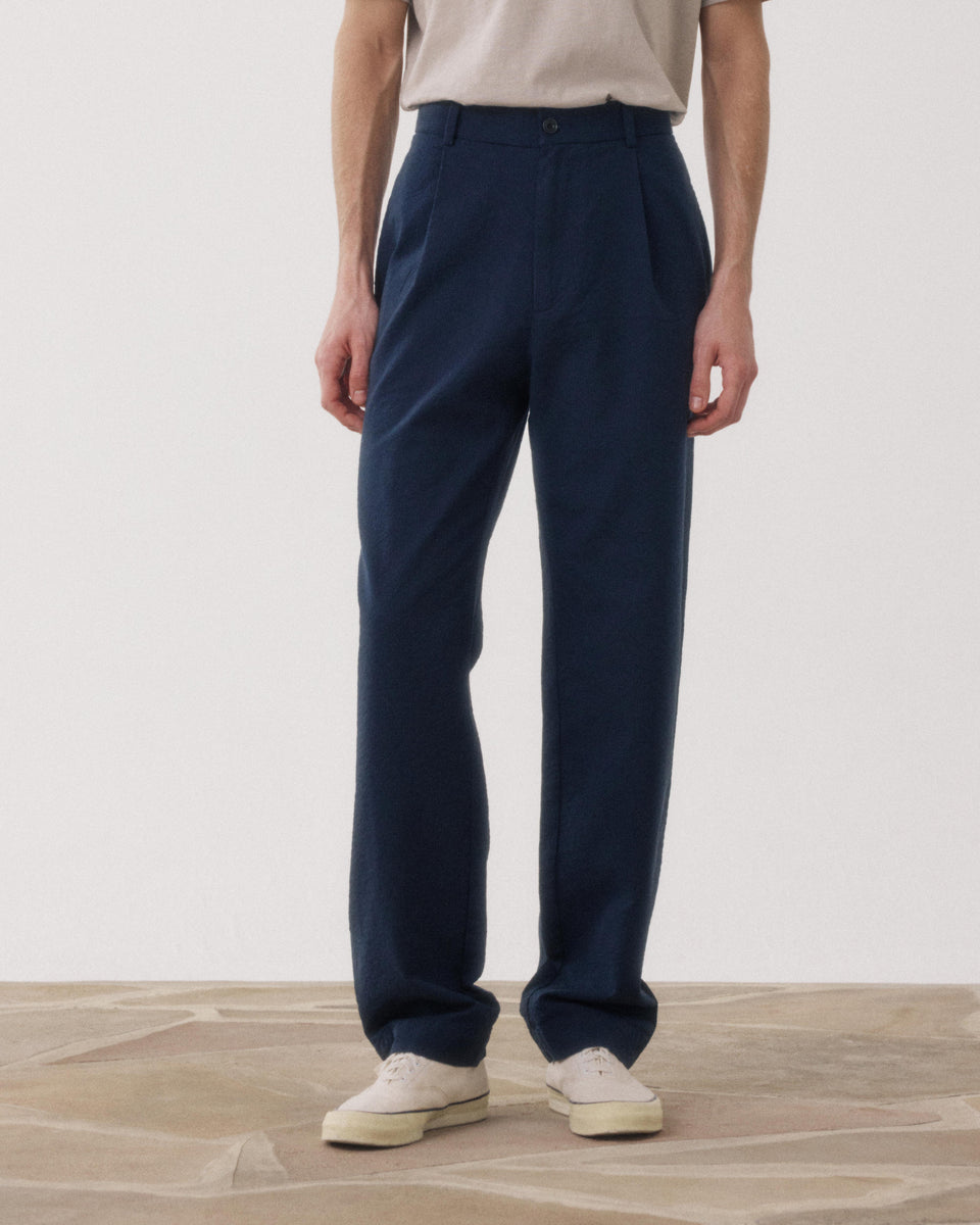 Task Men's Navy Blue Seersucker Pants - Image alternative